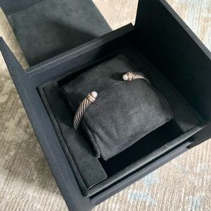 David Yurman cable classic bracelet pearl/diamond